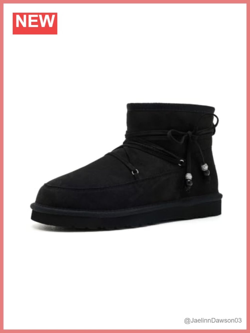Faux Suede Ankle Bootie with Faux Fur Lining – Winter Pull-On Boot